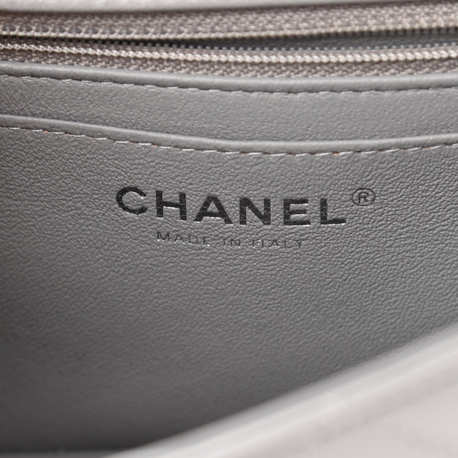 Chanel Lambskin Quilted Mini Rectangular Flap Grey 6 of 10