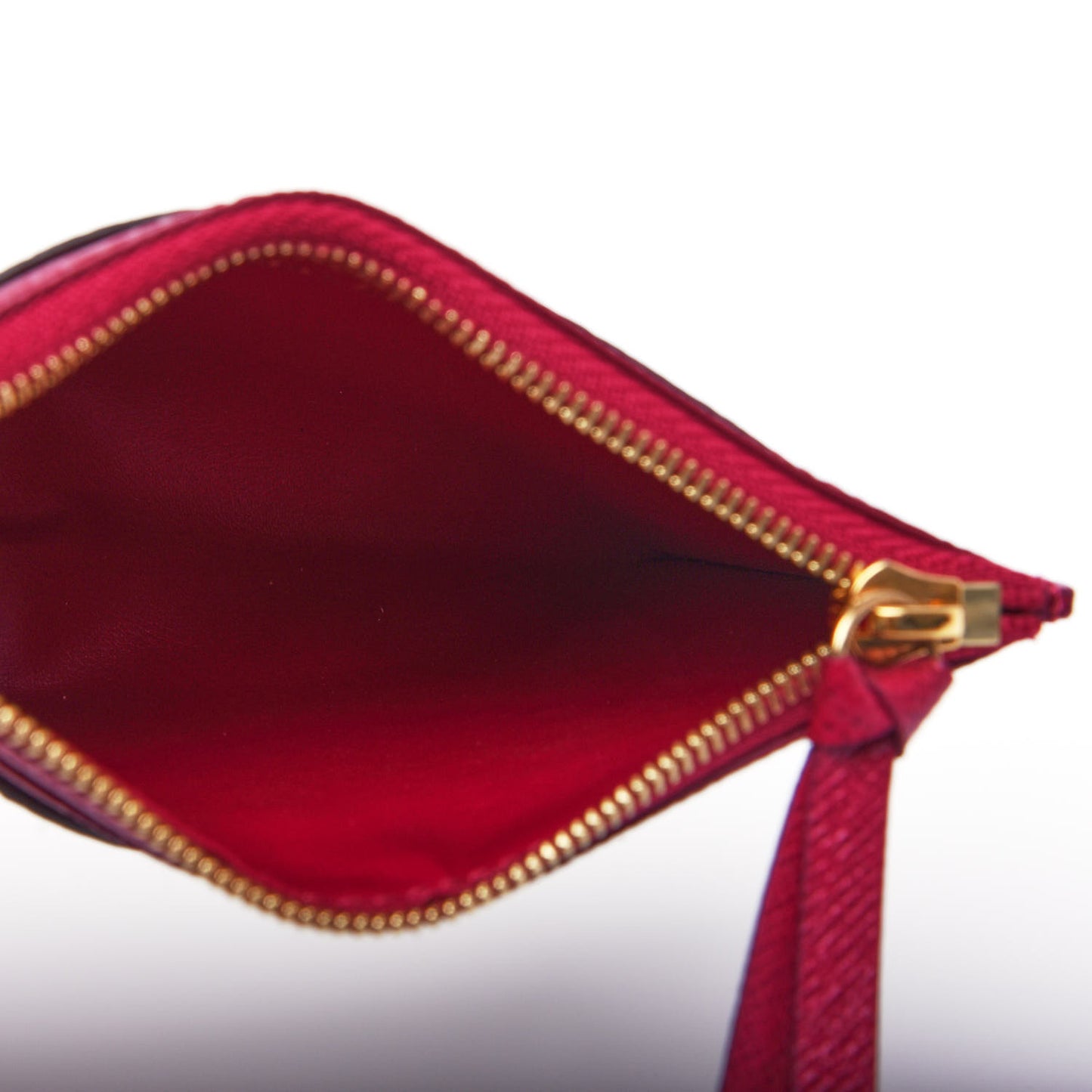 Monogram Zipped Card Holder Fuchsia