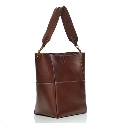 Celine Natural Calfskin Sangle Bucket Bag Burgundy 3 of 7