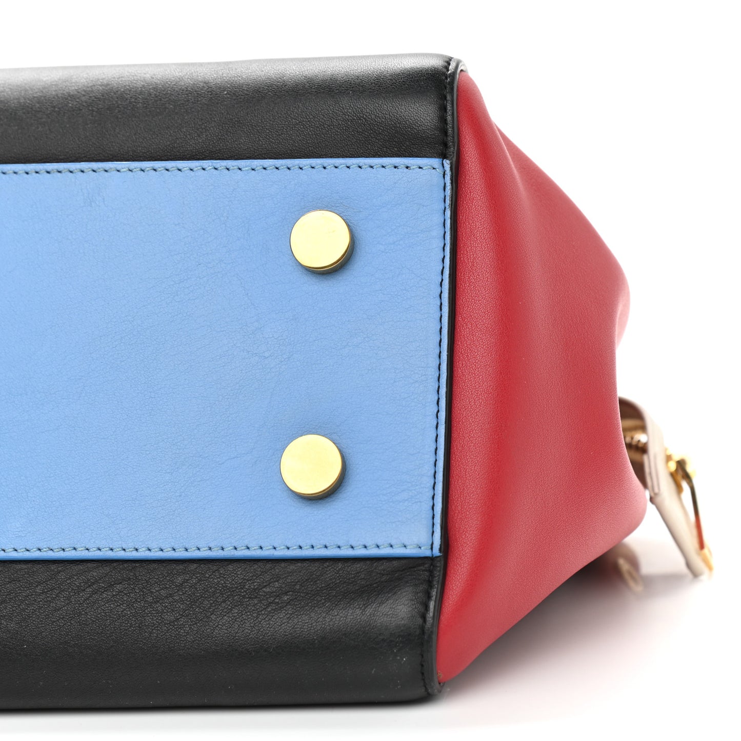 Calfskin Small Cabas Rive Gauche Bag Black Red Yellow White