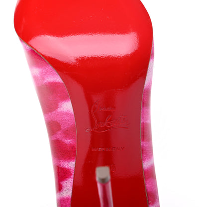 Christian Louboutin Patent Glittart Pigalle Follies 100 Pumps 36 Shocking Pink 6 of 10