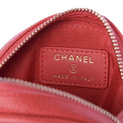Chanel Caviar Quilted Filigree Zip Around Classic Coin Purse Red 6 of 8