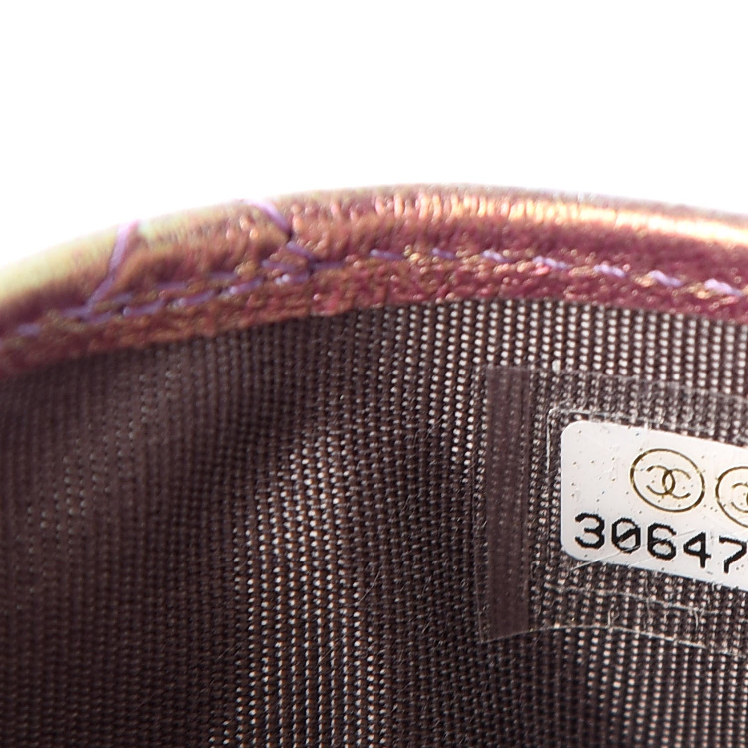 Chanel Iridescent Lambskin Quilted Card Holder Purple 8 of 9