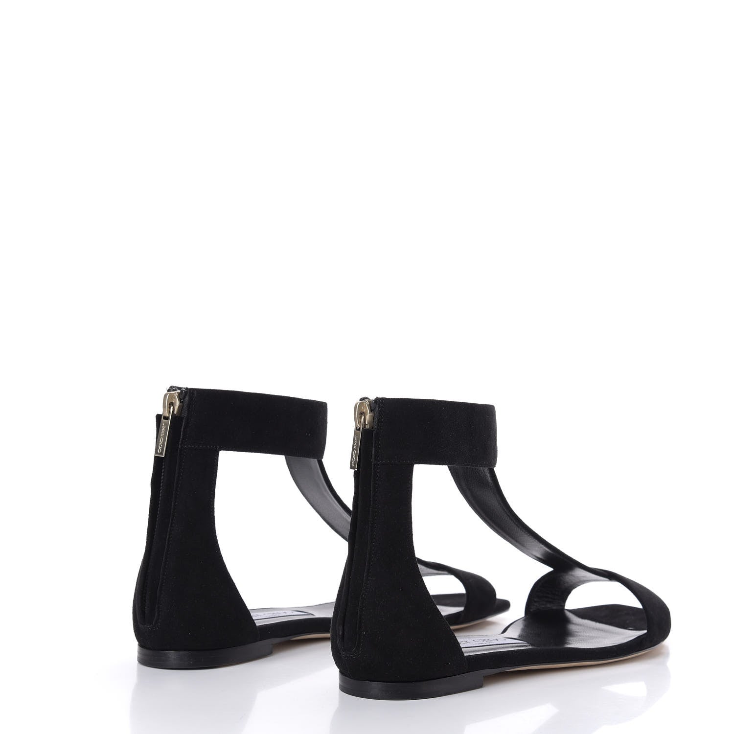 Jimmy Choo Suede Bethel Flat Sandals 37.5 Black 4 of 9
