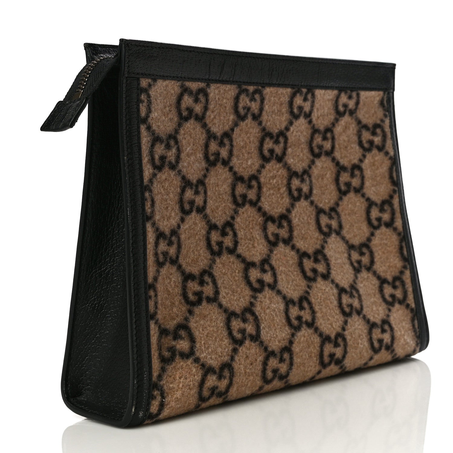 Gucci Monogram Wool Pouch Brown 3 of 12