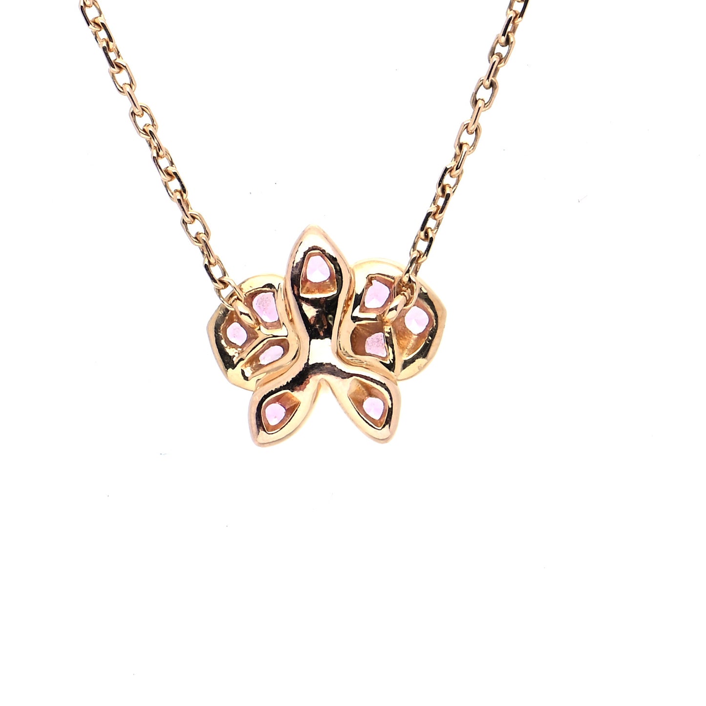 18K Pink Gold Pink Sapphire Diamond Caresse D'Orchidees Par Cartier Necklace