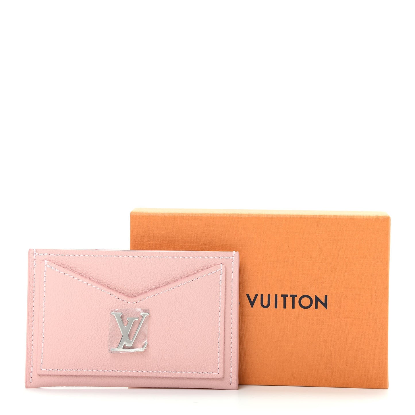 Calfskin Lockme Card Holder Rose Ballerine