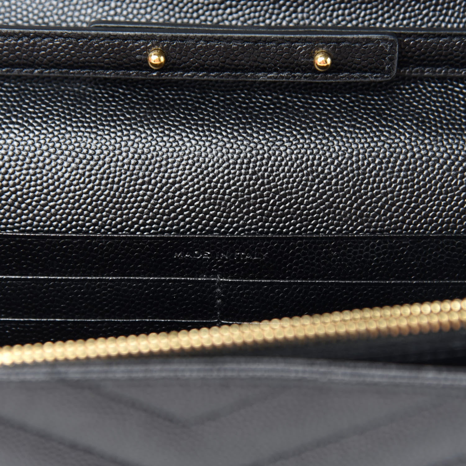 Saint Laurent Grain De Poudre Matelasse Chevron Monogram Chain Wallet Black 9 of 12