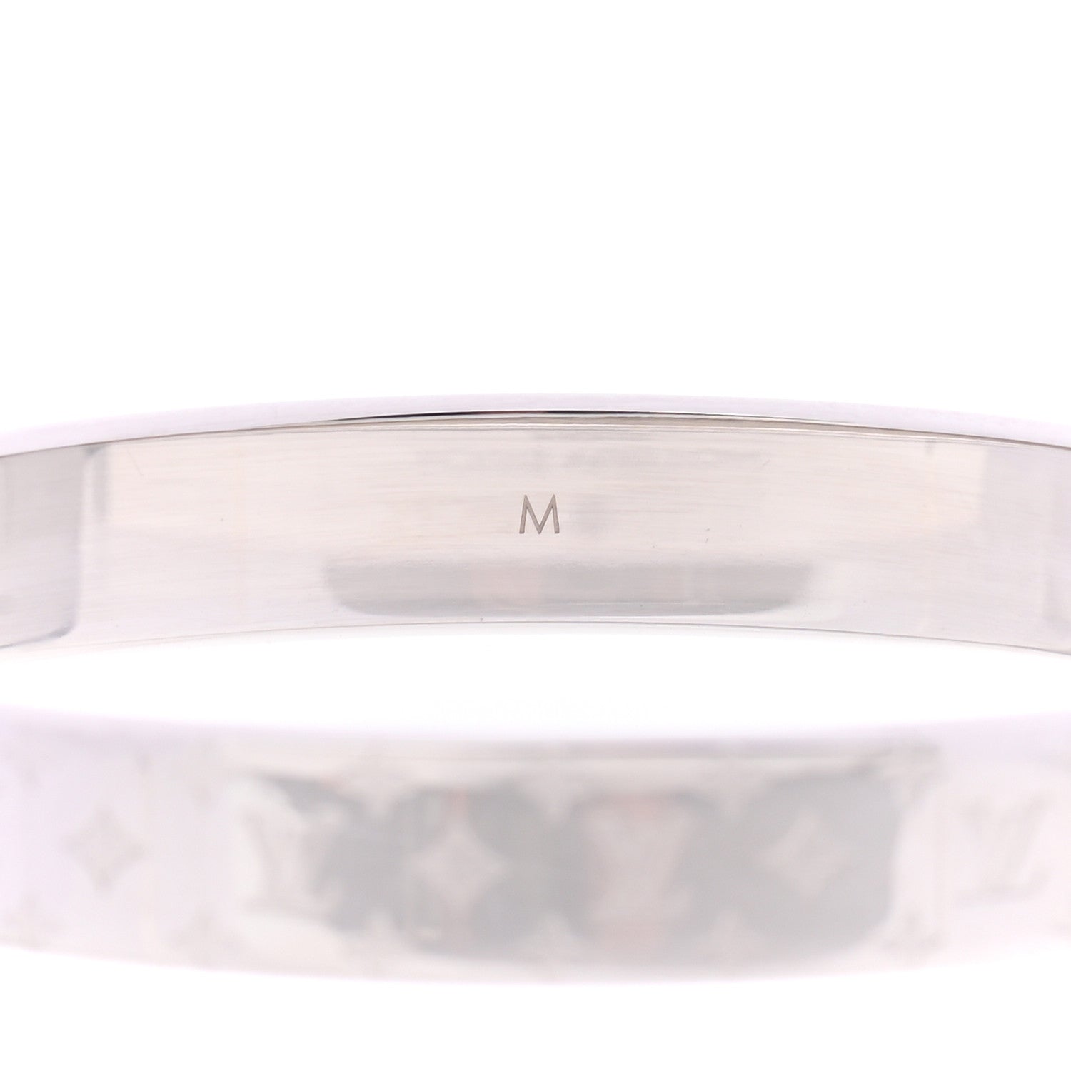 Louis Vuitton Brass Palladium Plated Nanogram Cuff M Silver 5 of 5