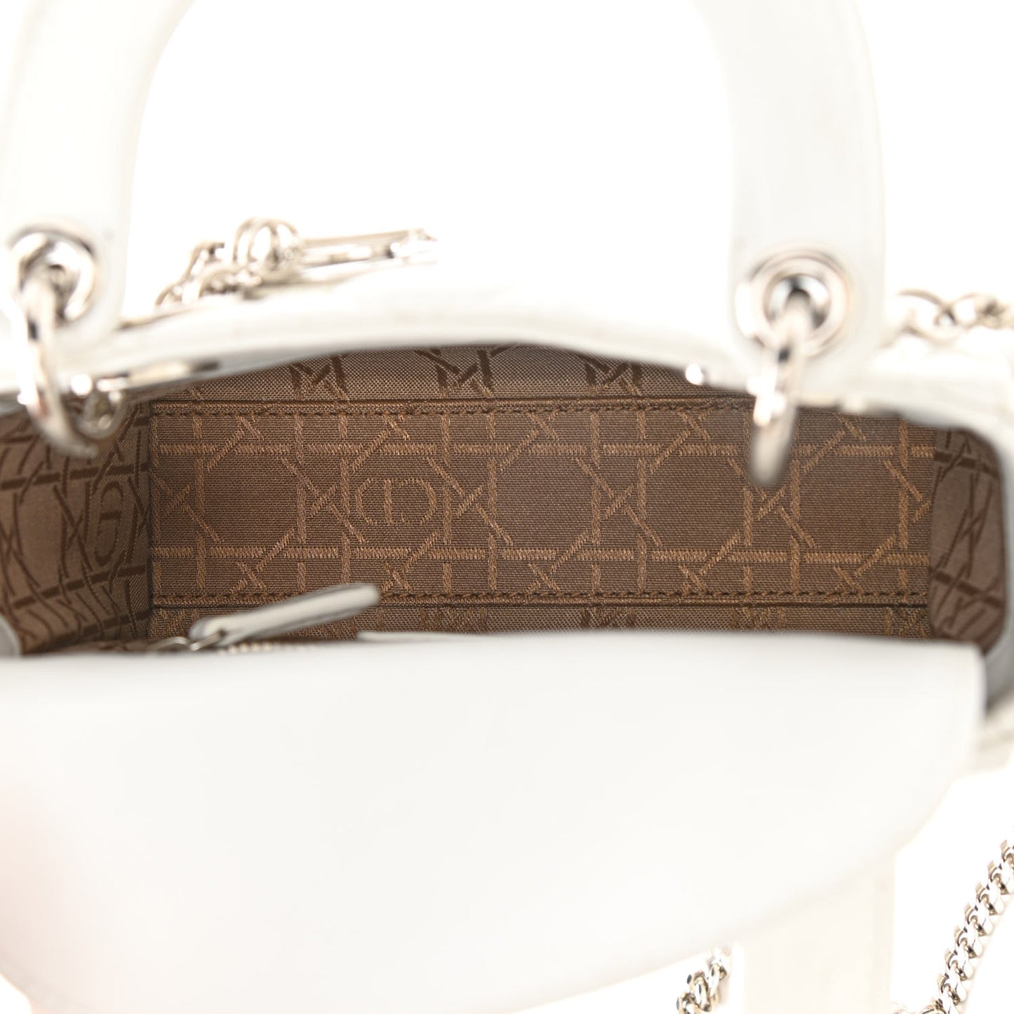 Lambskin Cannage Mini Lady Dior White