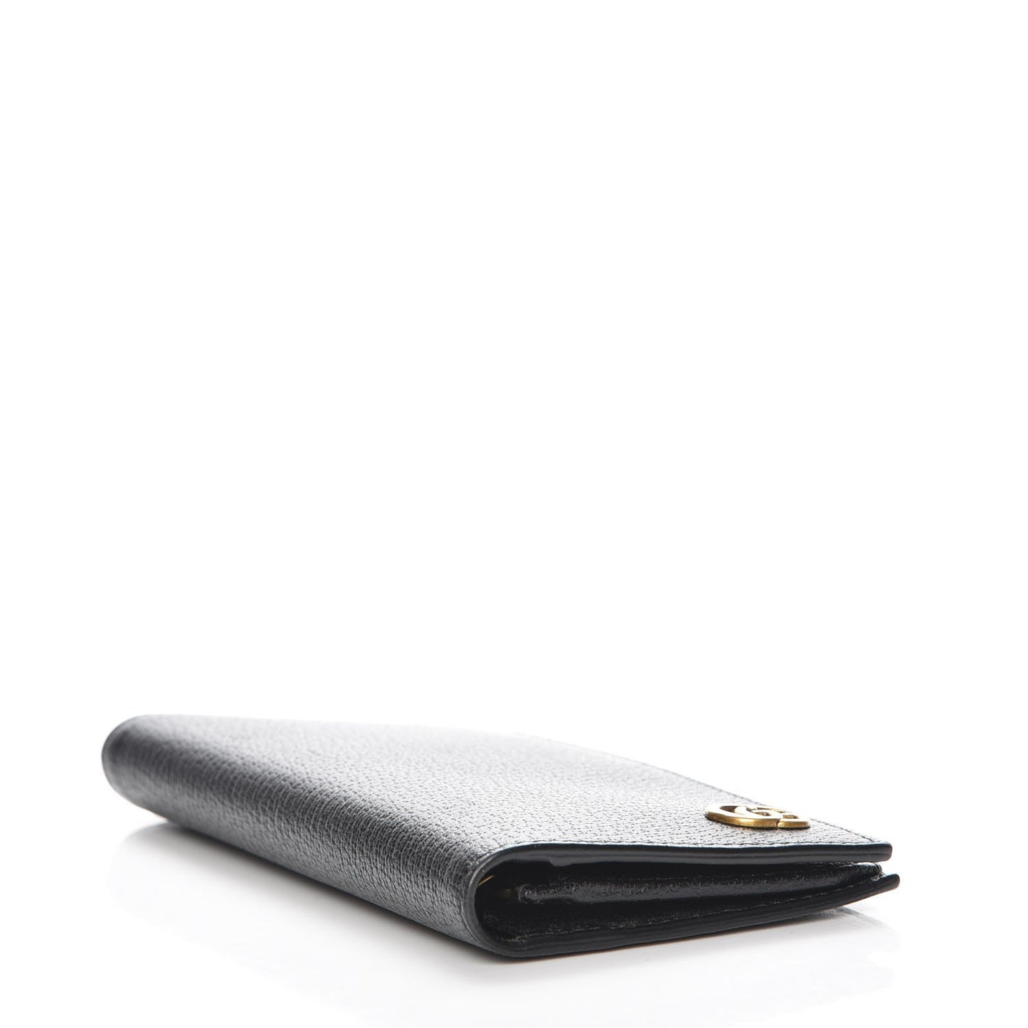 Calfskin Boar Effect GG Marmont Long Wallet Black