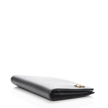 Gucci Calfskin Boar Effect GG Marmont Long Wallet Black 4 of 7