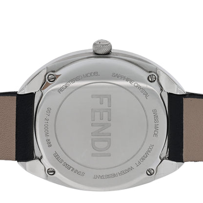 Fendi Stainless Steel Calfskin 34mm Momento Flowerland Quartz Watch Black 4 of 5