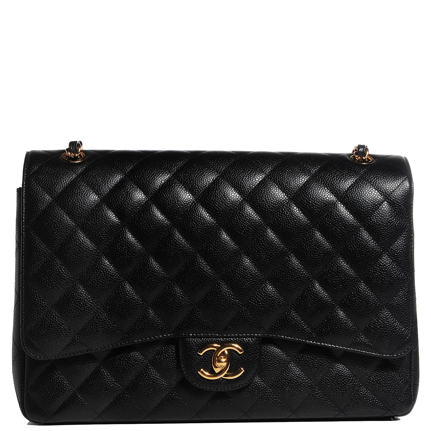 Caviar Quilted Maxi Double Flap Black