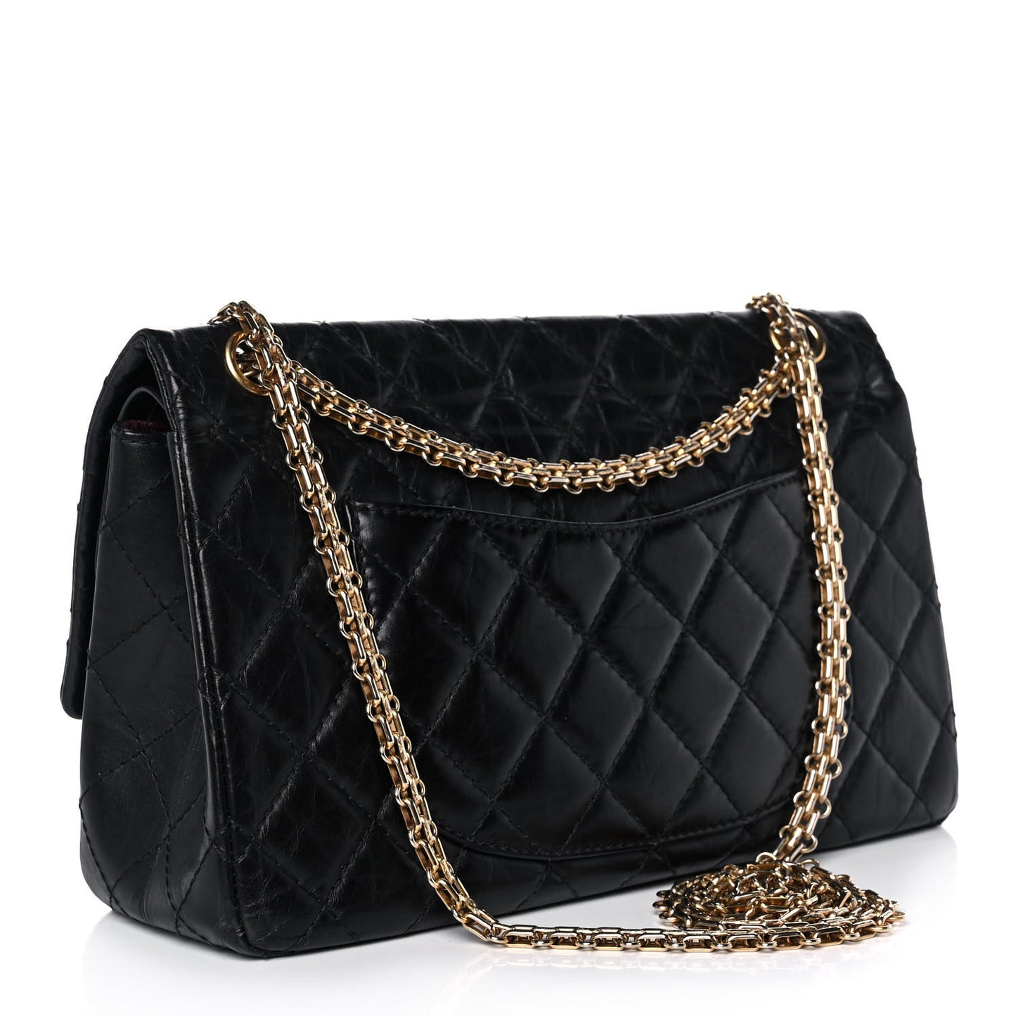 Aged Calfskin Quilted 2.55 Reissue 226 Flap Black