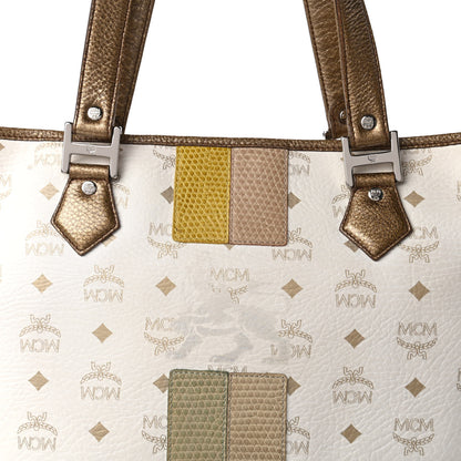 MCM Visetos Striped Princess Lion Shoulder Bag White 10 of 10