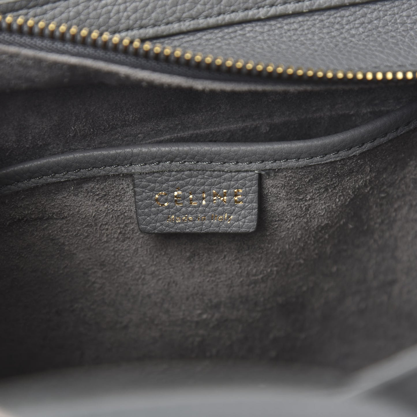 Drummed Calfskin Nano Luggage Kohl