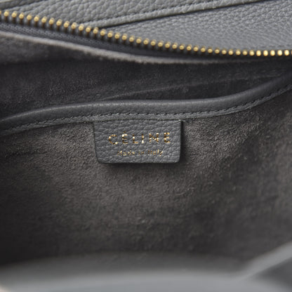 Celine Drummed Calfskin Nano Luggage Kohl 5 of 9