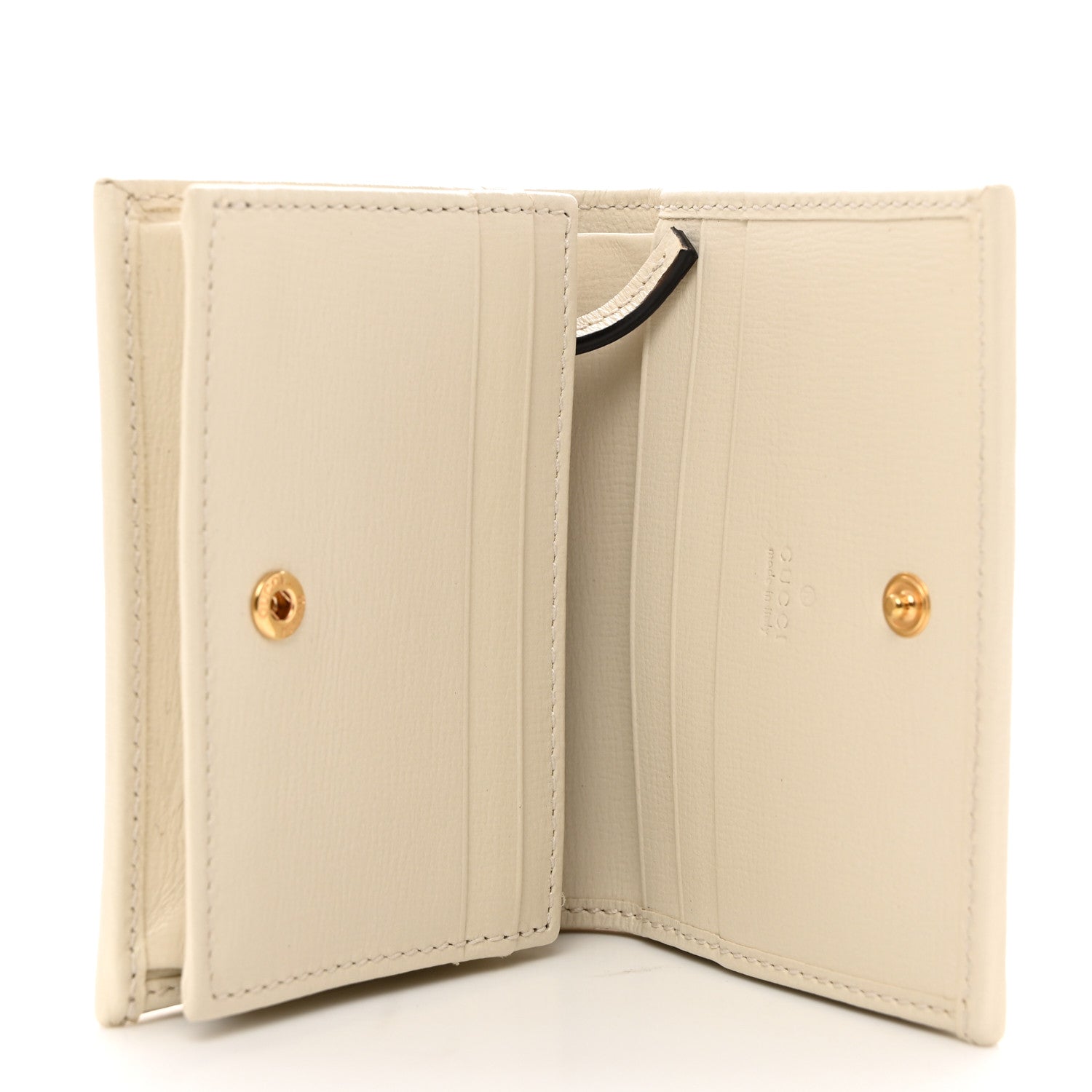 Gucci GG Supreme Monogram Azalea Calfskin Horsebit 1955 Card Case Wallet Beige Ebony Mystic White 5 of 8