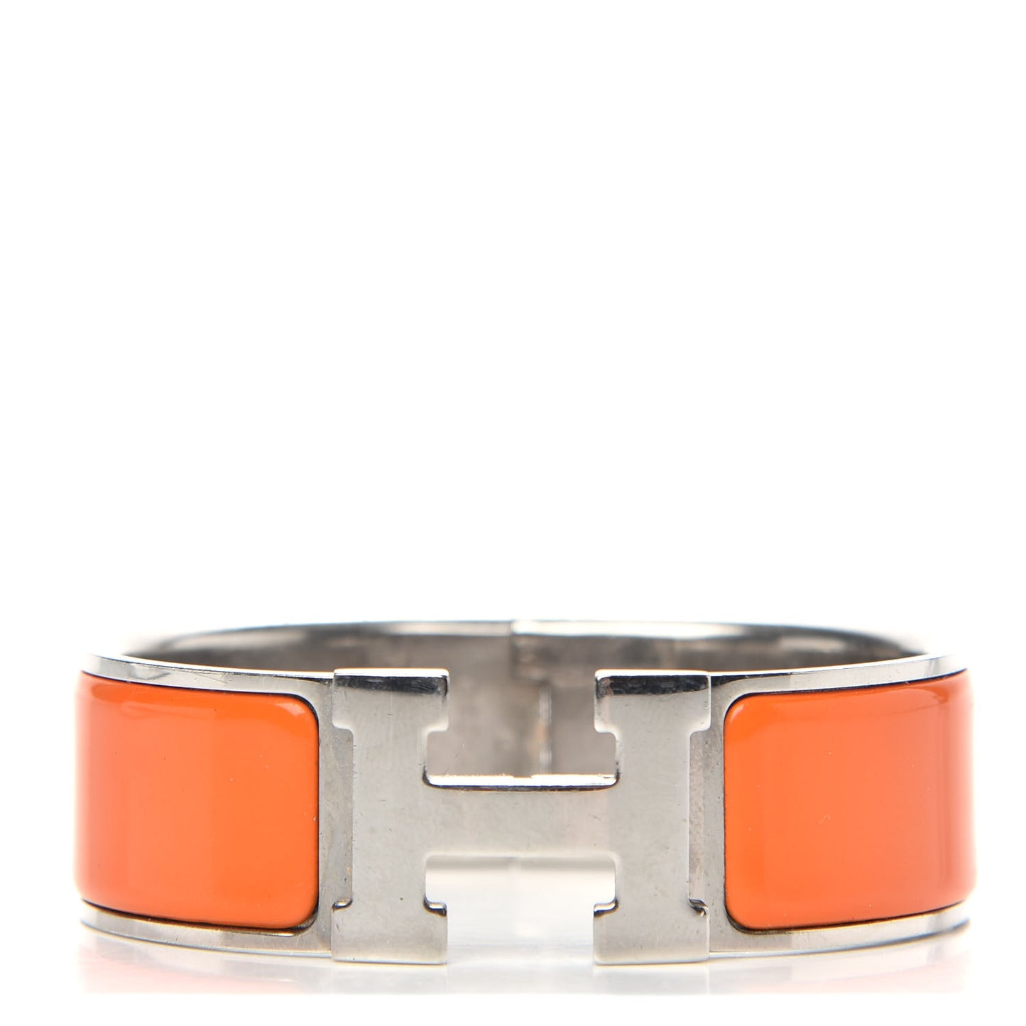 Enamel Wide Clic Clac H Bracelet GM Orange