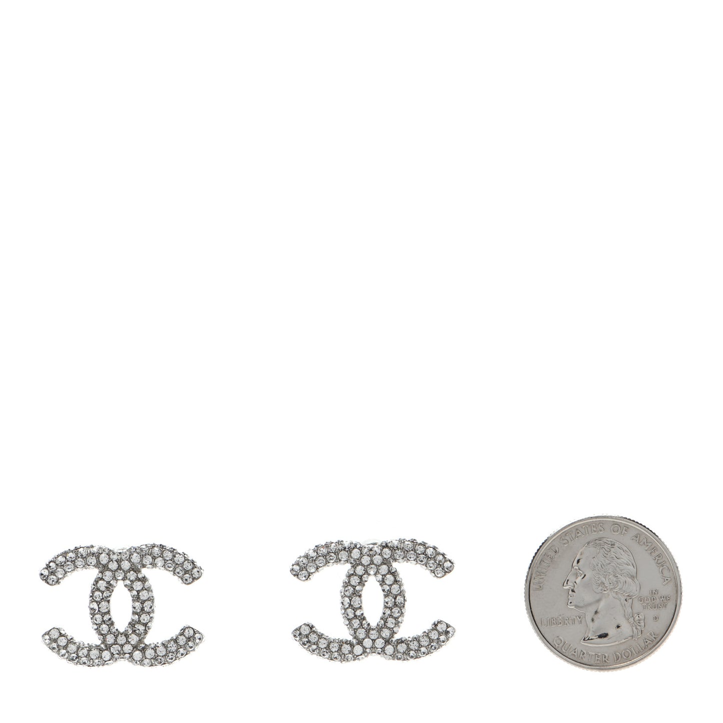 Crystal CC Earrings Silver