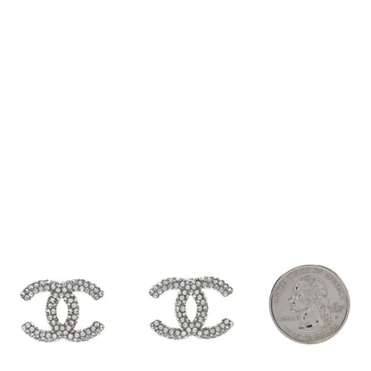 Chanel Crystal CC Earrings Silver 2 of 5