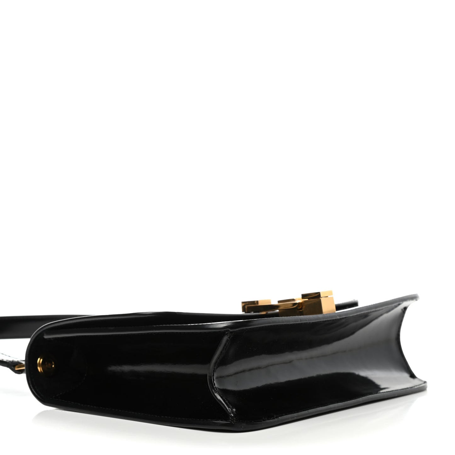 Patent Calfskin Carre Satchel Black