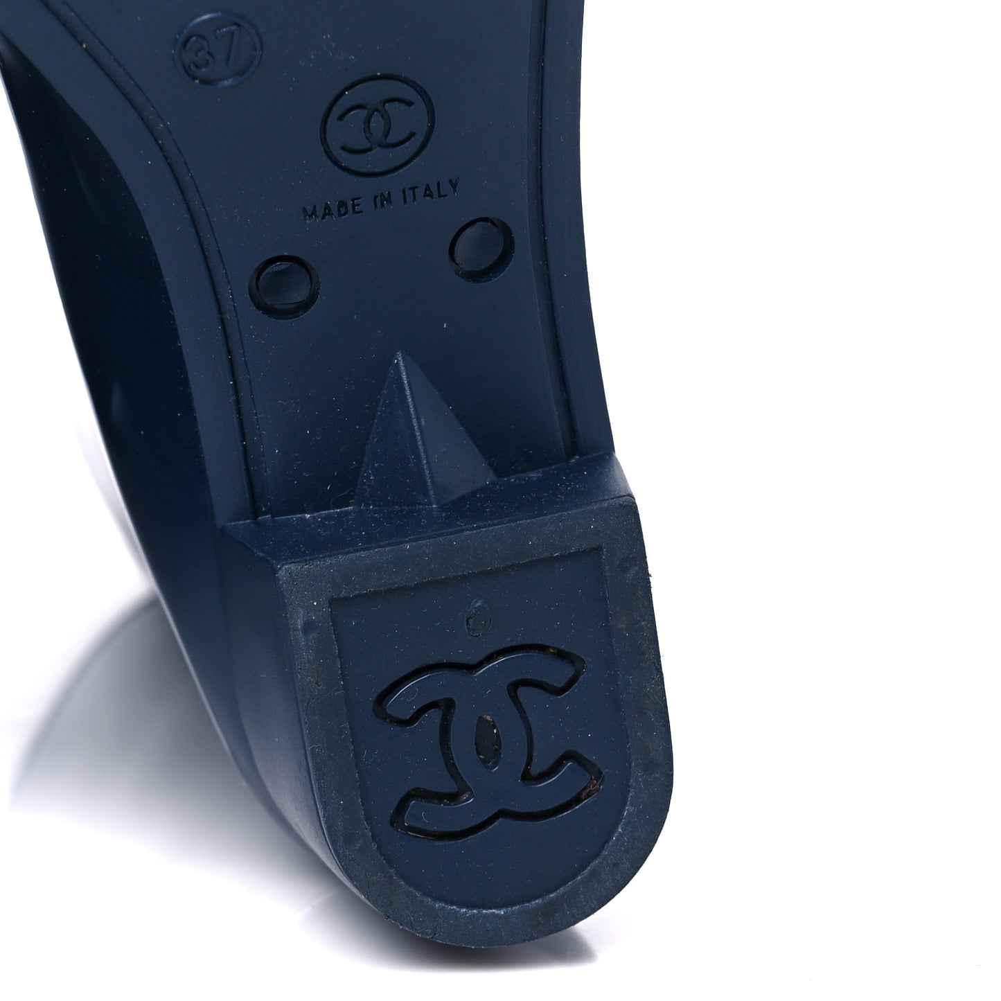 Rubber Camellia Rain Boots 37 Dark Blue