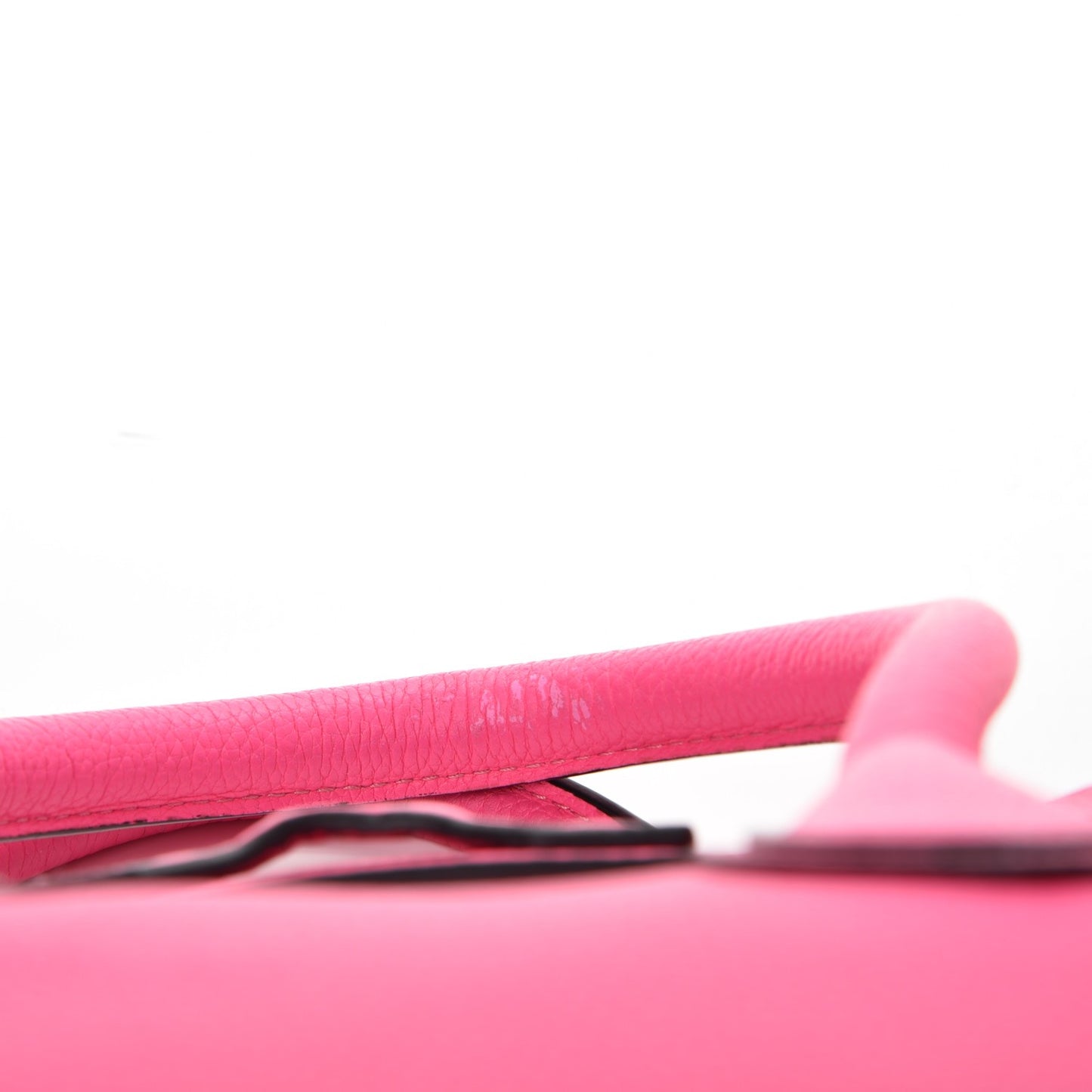 Drummed Calfskin Mini Luggage Fluo Pink