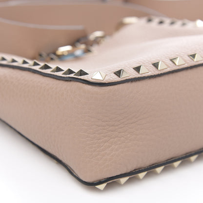 Valentino Garavani Pebbled Calfskin Mini Rockstud Flip-Lock Messenger Bag Rose Cannelle 8 of 9