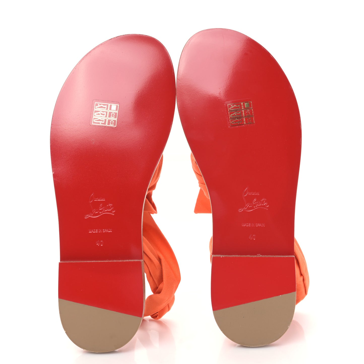 Gabardine Douce Du Desert Flat Sandals 40 Orange