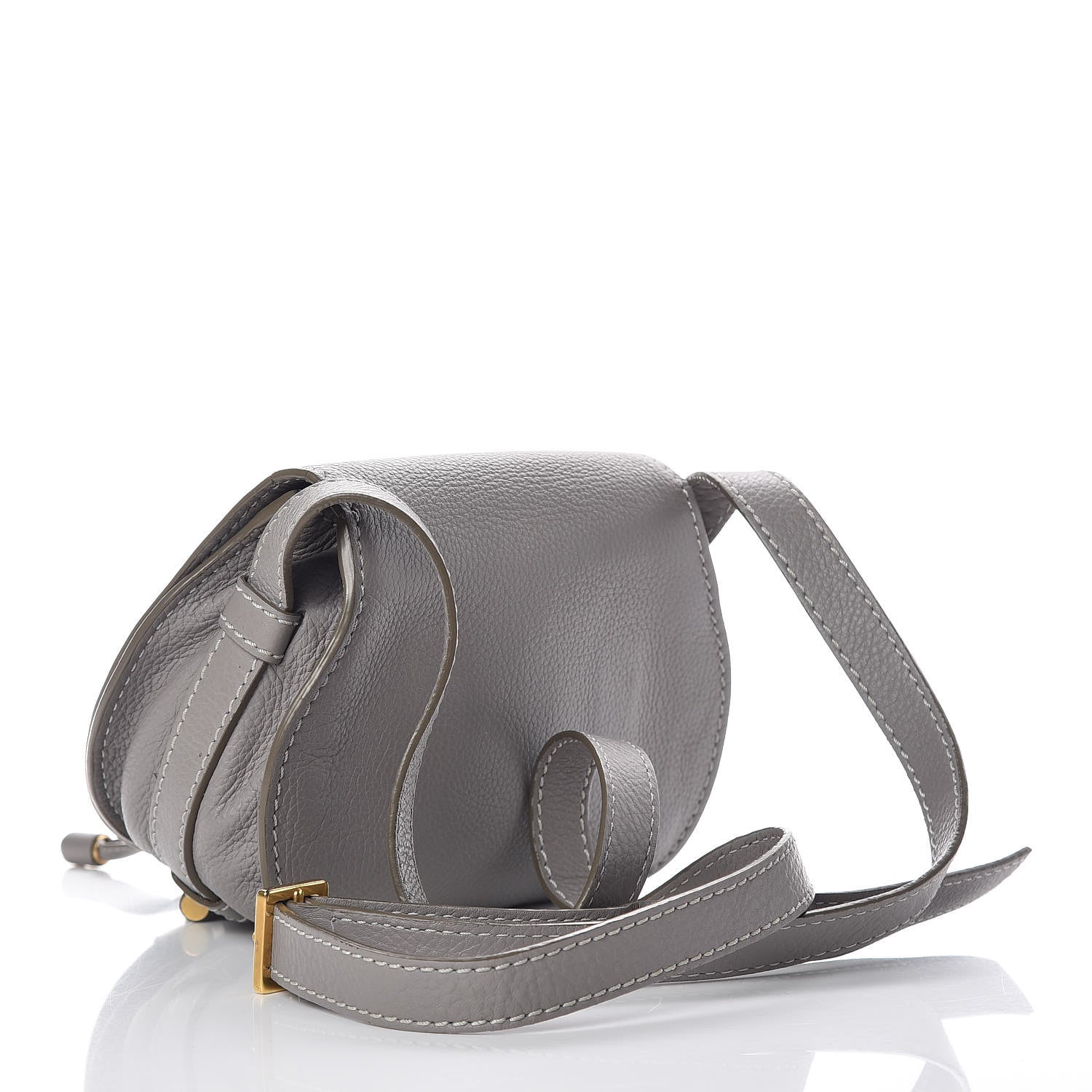 Chloe Calfskin Mini Marcie Round Crossbody Bag Cashmere Grey 3 of 12