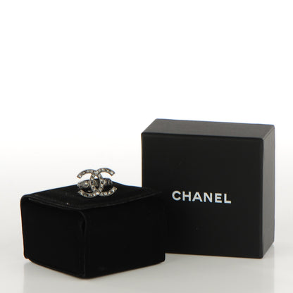Chanel Ruthenium Crystal CC Ring 5.5 5 of 5