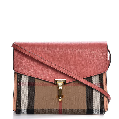 Burberry Derby Calfskin House Check Small Macken Crossbody Bag Copper Pink 1 of 8