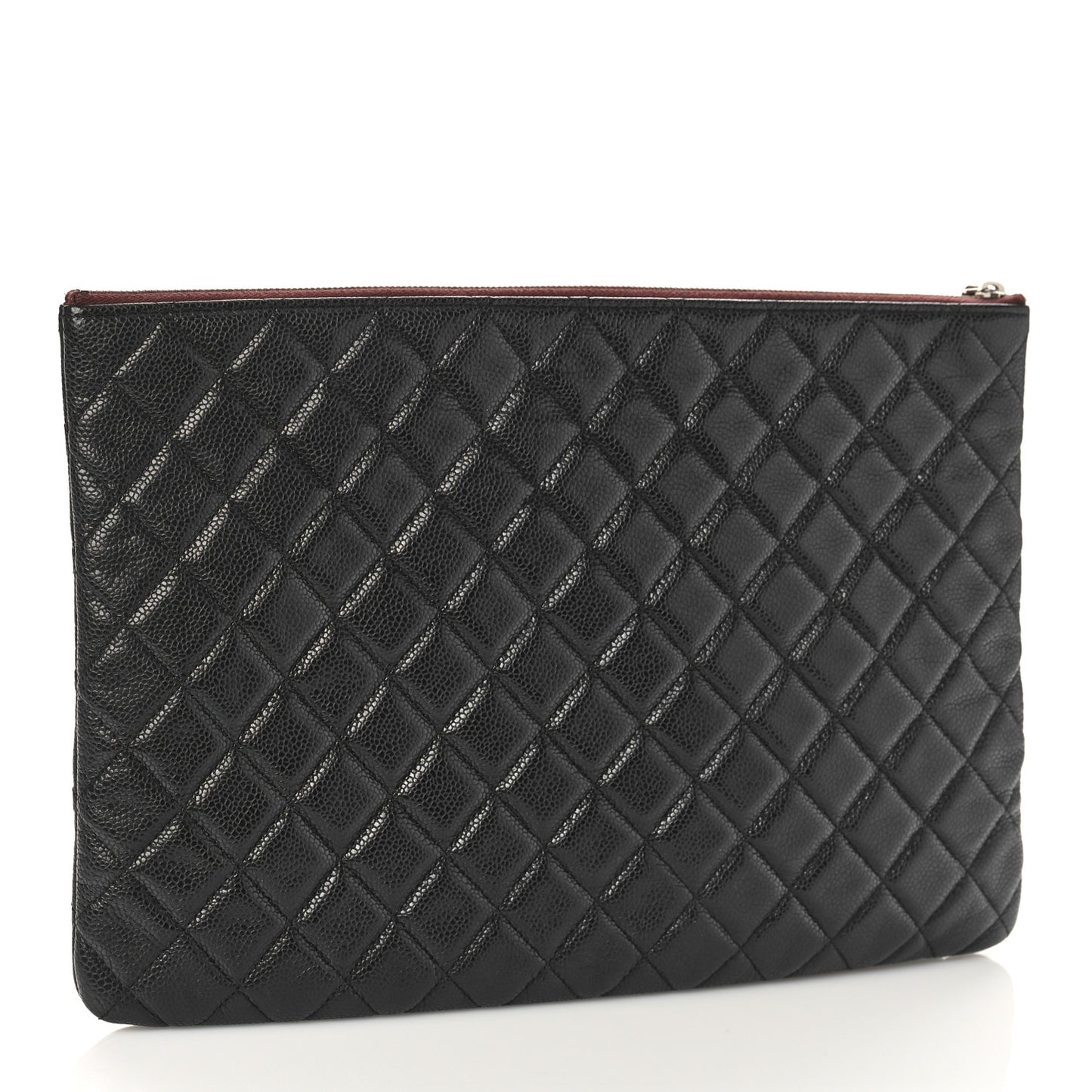 Caviar Quilted Large Cosmetic Case Black