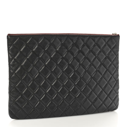 Chanel Caviar Quilted Large Cosmetic Case Black 3 of 9