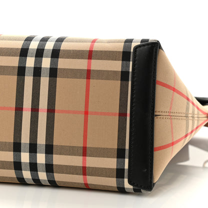 Burberry Calfskin Vintage Check Small Society Top Handle Bag Archive Beige Black 11 of 11