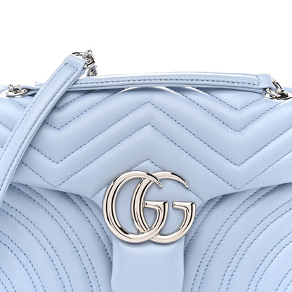 Gucci Lambskin Matelasse Medium GG Marmont Shoulder Bag Light Blue 8 of 12