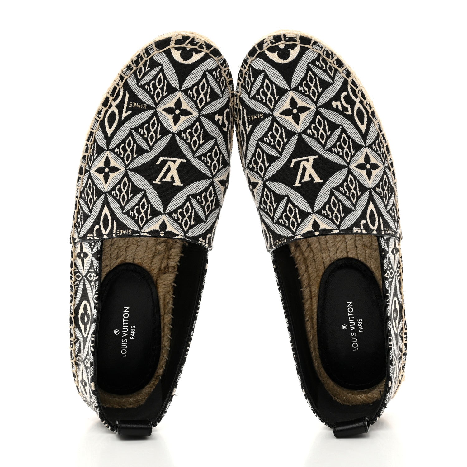 Louis Vuitton Jacquard Since 1854 Starboard Espadrille Flats 35 Grey 2 of 10