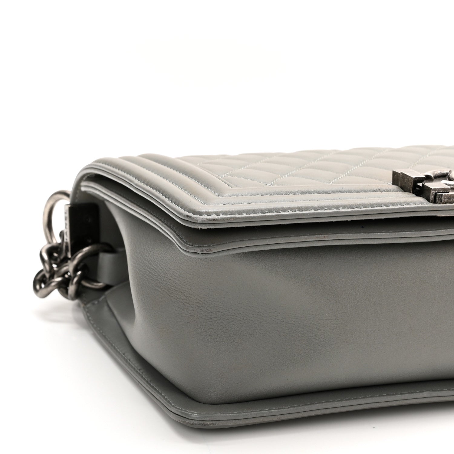 Chanel Lambskin Quilted Medium Boy Flap Grey 9 of 13