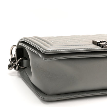 Chanel Lambskin Quilted Medium Boy Flap Grey 9 of 13