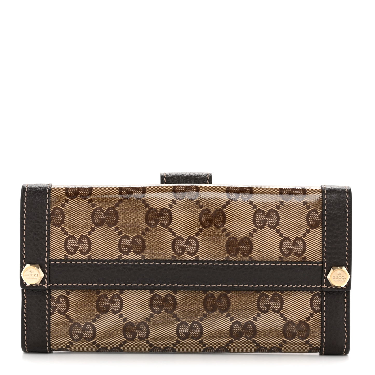 Crystal Monogram Continental Charmy Wallet Brown