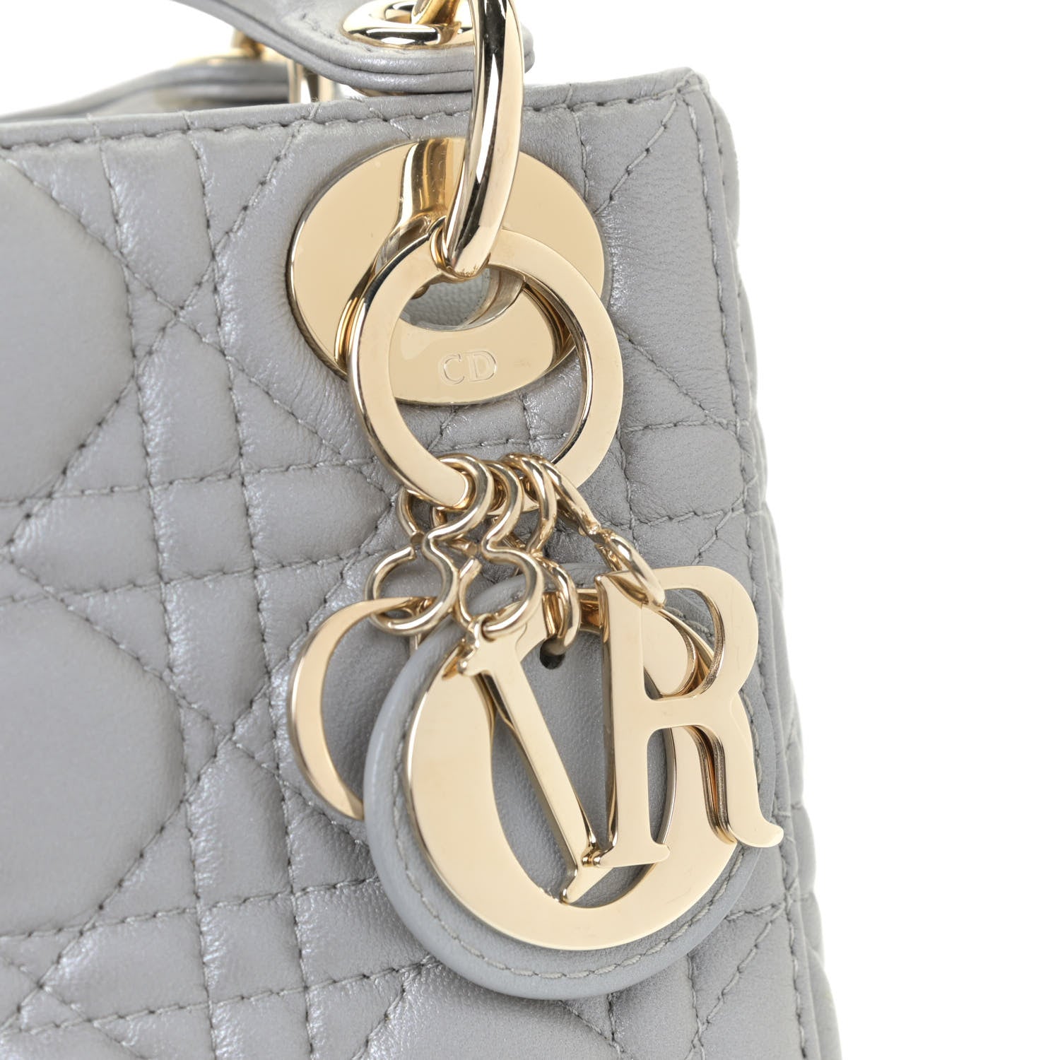 Christian Dior Metallic Lambskin Cannage Mini Lady Dior Grey 13 of 13
