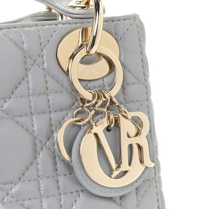 Christian Dior Metallic Lambskin Cannage Mini Lady Dior Grey 13 of 13