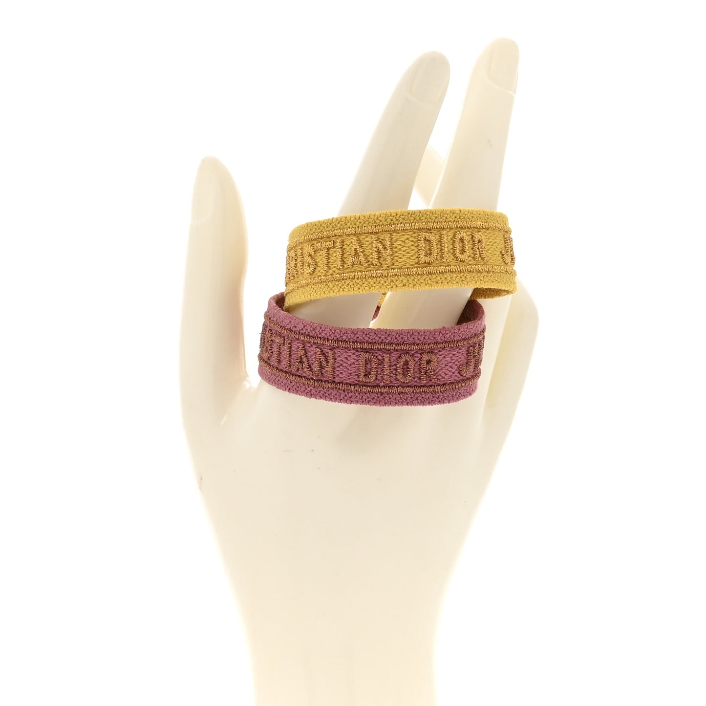Woven Cotton J'Adior Friendship Bracelet Set  Yellow Pink