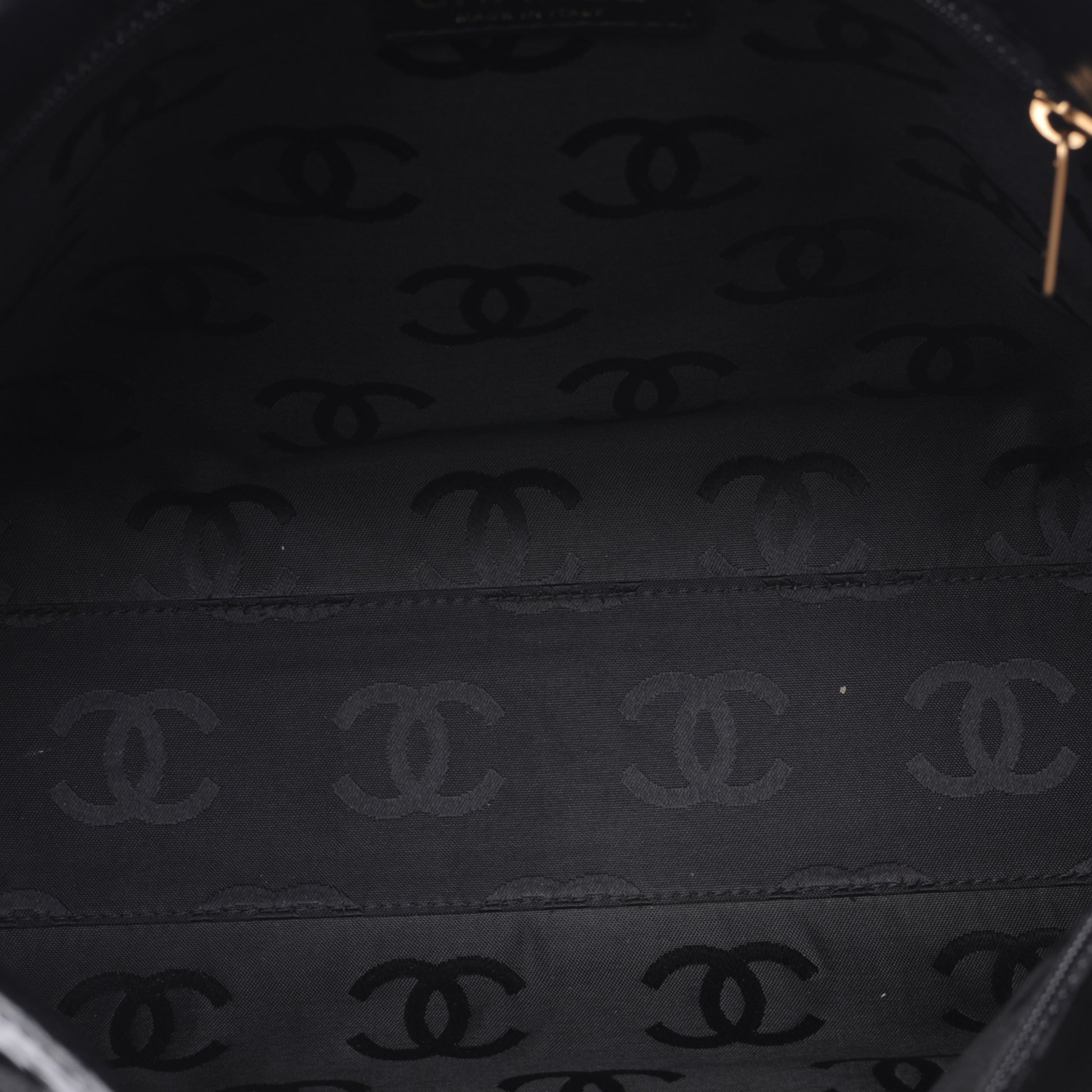 Chanel Patent Perforated Camellia Tote Black 6 of 8