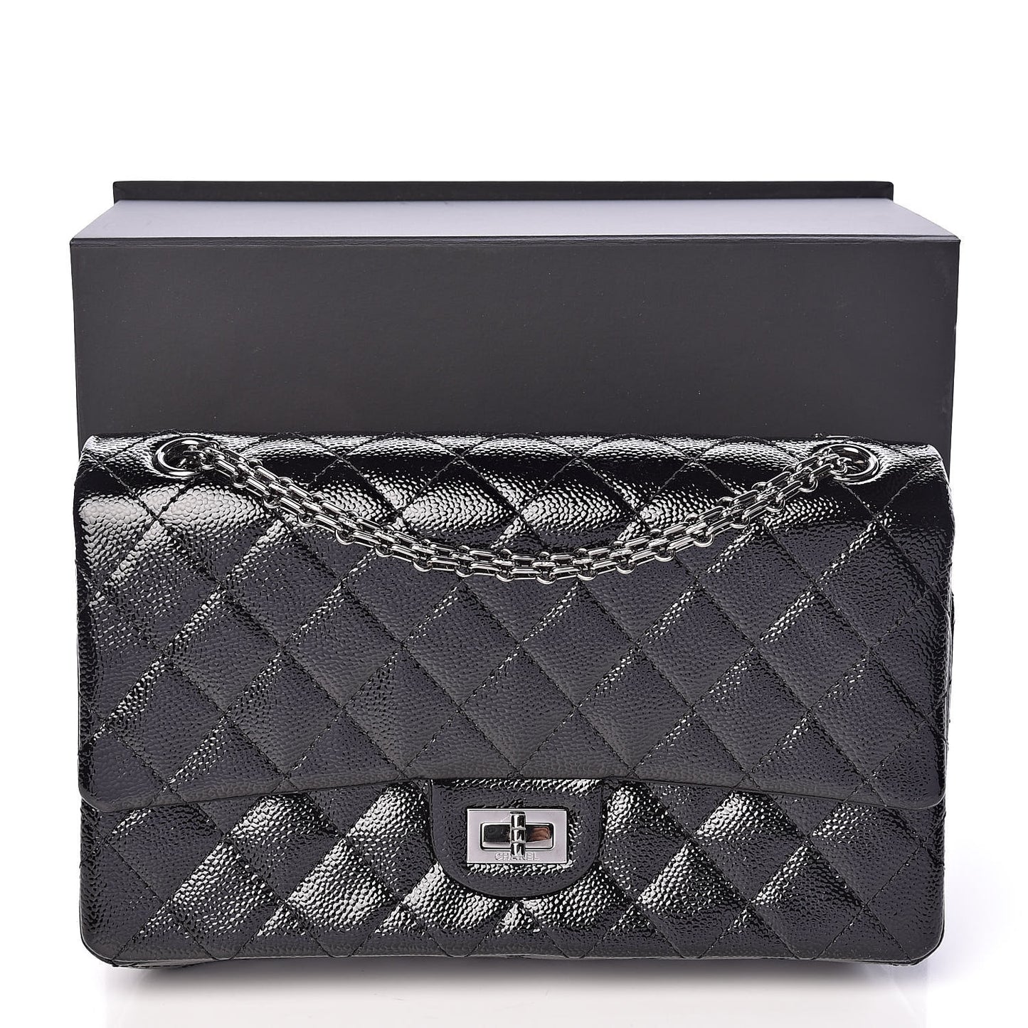 Patent Caviar Quilted 2.55 Reissue 226 Flap Black
