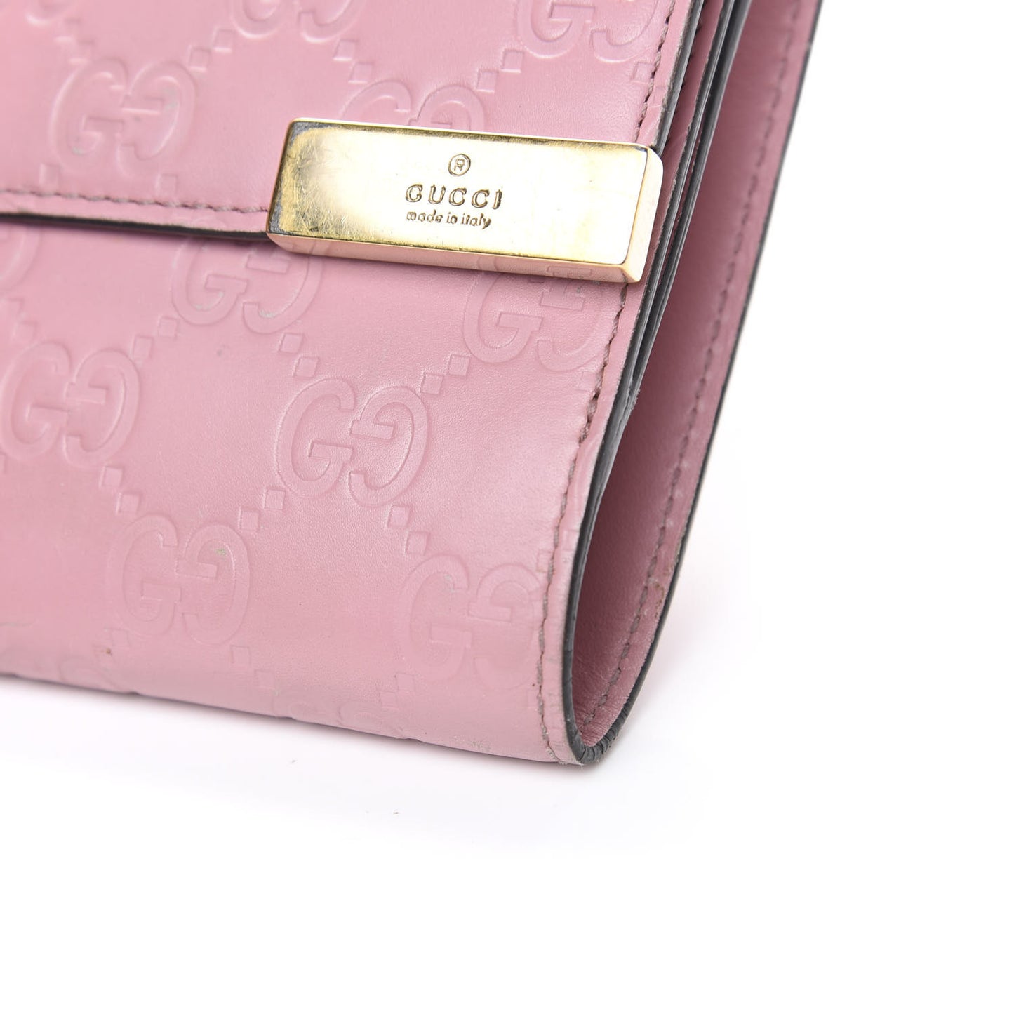 Guccissima Dice French Flap Wallet Carmine Rose