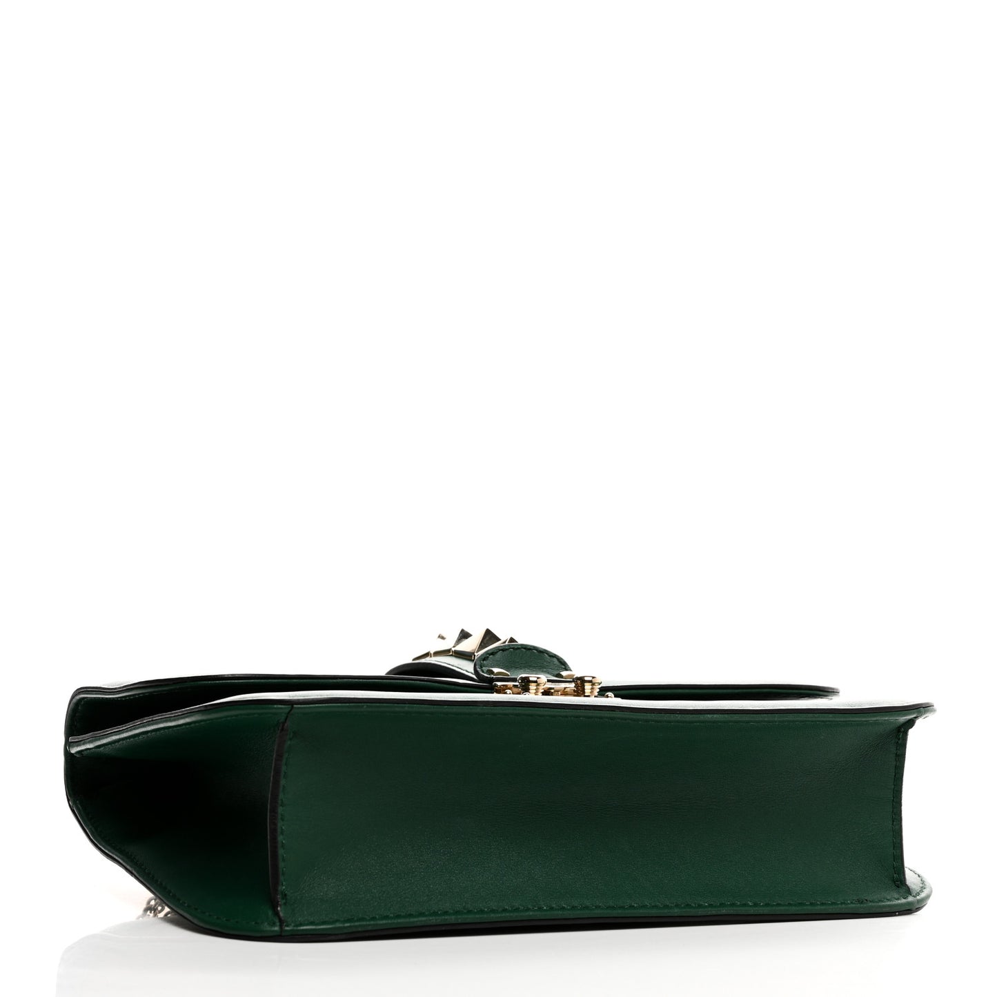 Vitello Medium Glam Lock Rockstud Flap Smeraldo