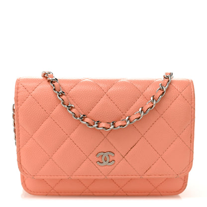 Chanel Caviar Quilted Mini Wallet On Chain WOC Coral 1 of 11